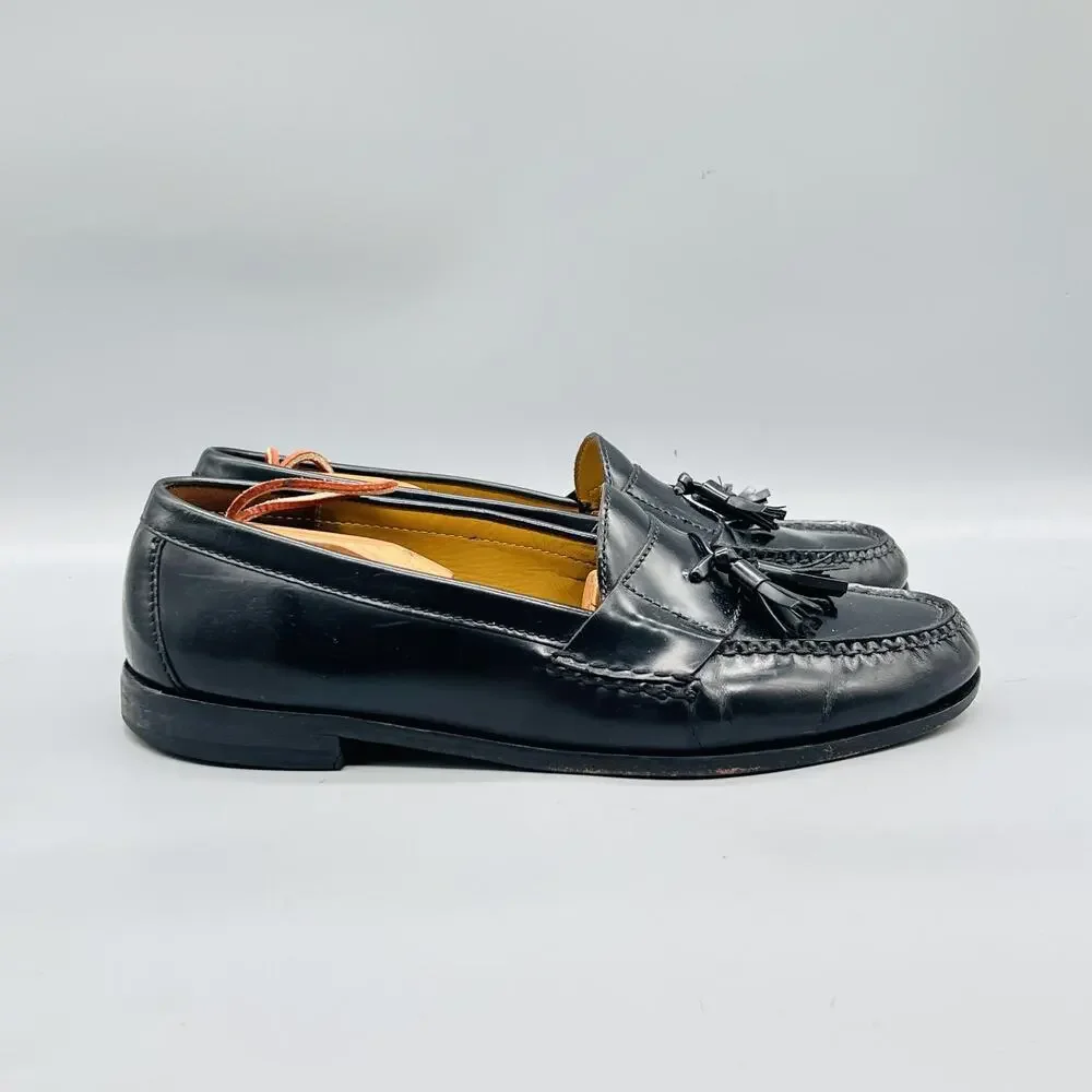 Cole Haan Shoes Mens 11.5 Black Leather Tassel Loafers Slip On Dress Classic